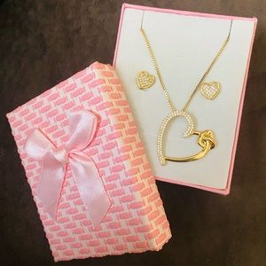 Heart Necklace and heart earrings